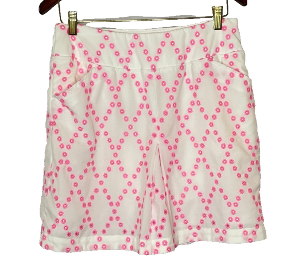 Women's 10 Lilly Pulitzer Luxletic Eyelet Pleat Athletic Skort Polyester